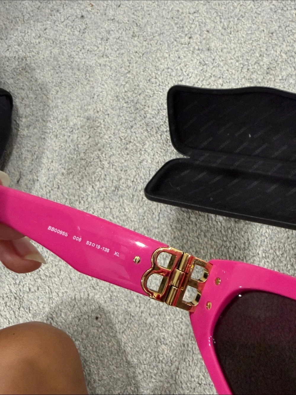 Balenciaga Hot Pink Slim Cat-Eye Sunglasses D Frame Dynasty